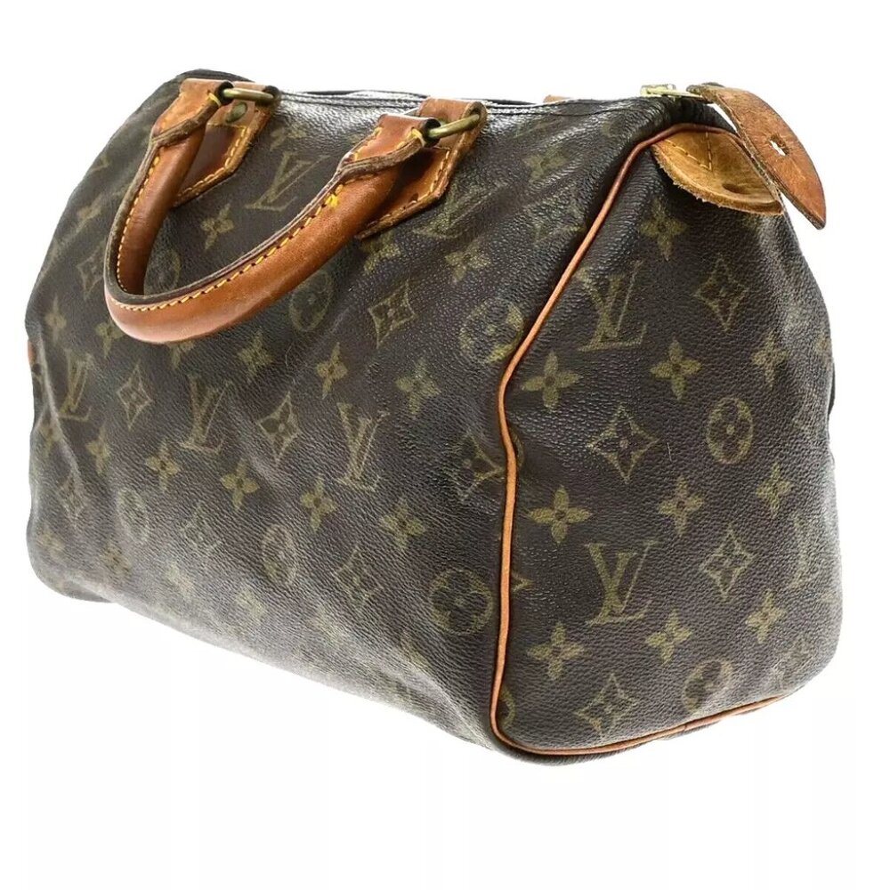 LOUIS VUITTON Speedy 25 Travel Hand Bag Monogram Leather Brown - Picture 2 of 16